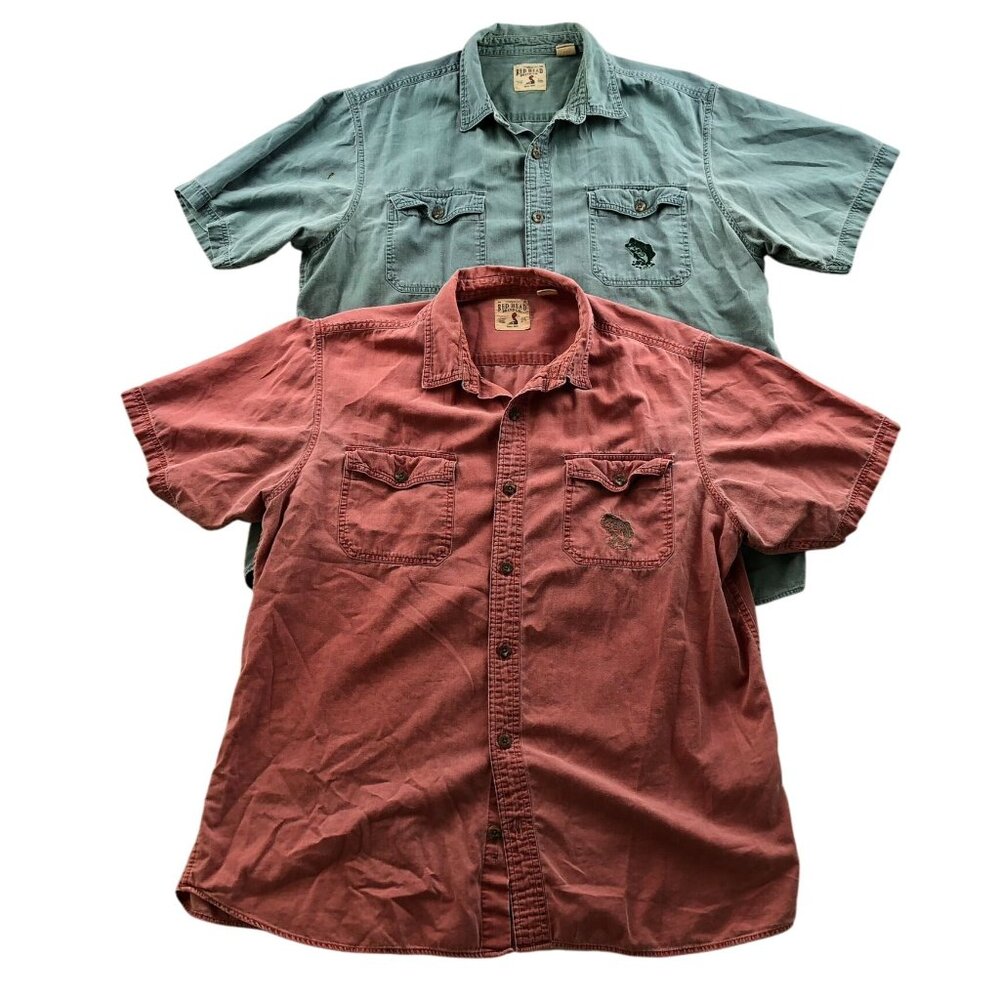 Red Head Brand Co. Mens Shirts Size XL Lot Of Two Short Sleeve Button Up Casual